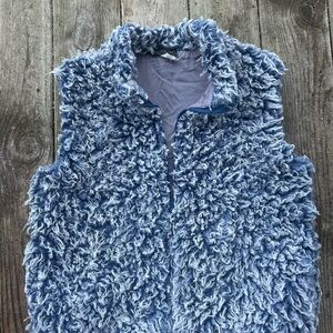 Vintage 90s Y2K Le Château Curly Faux Fur Vest Made in Canada